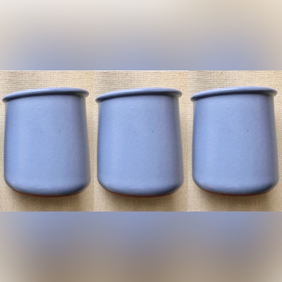 3 LA FERMIERE MULTI-PURPOSE PERIWINKLE BLUE POTS - CUSTARD YOGURT PANNA COTTA - Picture 4 of 5